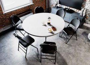 Fällbara plastbord till event